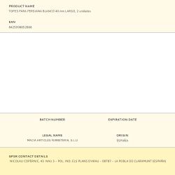 Topes Para Persiana Blanco 40 Mm Largo, 2 Unidades