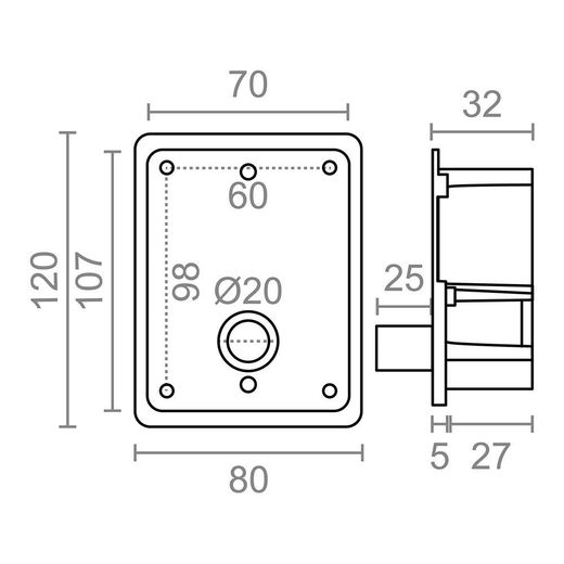 Torno Persiana Empotrado Pr27 40 Kg Blanco