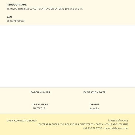 Transportin Bracco Con Ventilacion Lateral 100 X 60 X 65 Cm