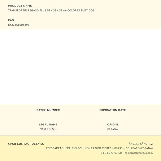 Transportín Pegaso Plus Colores Surtidos 58 X 38 X 38 Cm