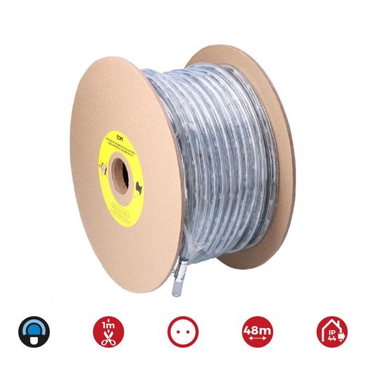 Tubo Flexiled 2 Vias Fijo 48 M 30 Leds/M Ip44 Azul