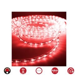 Tubo Flexiled 2 Vias Multifuncion 48 M 36 Leds/M Iip44 Rojo