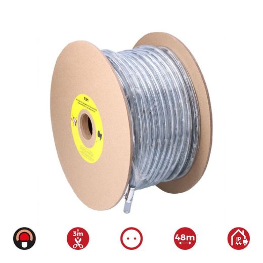 Tubo Flexiled 2 Vias Multifuncion 48 M 36 Leds/M Iip44 Rojo