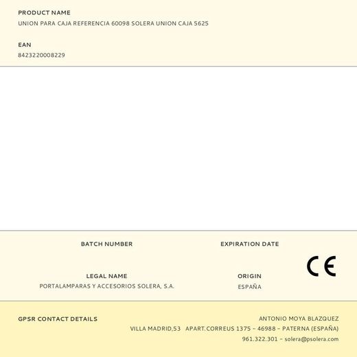 Union Para Caja Referencia 60098 Solera Union Caja 5625