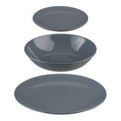 Vajilla 18 Piezas Color Gris