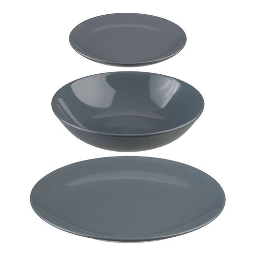 Vajilla 18 Piezas Color Gris