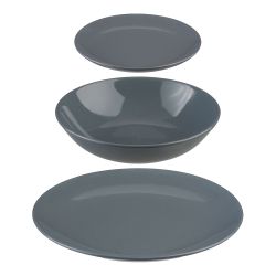 Vajilla 18 Piezas Color Gris