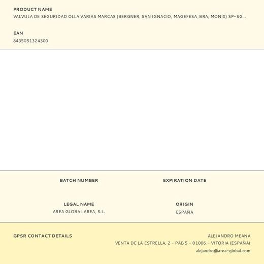 Valvula De Seguridad Olla Varias Marcas (Bergner, San Ignacio, Magefesa, Bra, Monix) Sp-Sg-1530-06