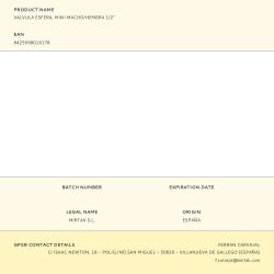 Valvula Esfera, Mini Macho/Hembra 1/2"