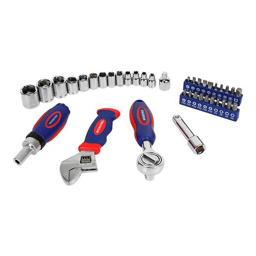 Vasos Con Carraca, Mango Y Llave Ajustable, Métrica, 38 Piezas