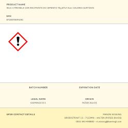 Vela Citronela Con Recipiente De Cemento, 70 G, Ø7 X 7,5 Cm, Colores Surtidos