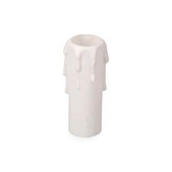 Vela Mediana Para Portalamparas E14 Blanco (Retractilado)