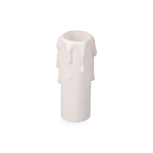 Vela Mediana Para Portalamparas E14 Blanco (Retractilado)