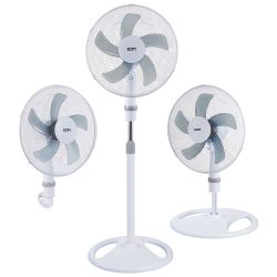 Ventilador 3 En 1, Blanco, Potencia 45W, Aspas Ø40 Cm, Altura Regulable 107-133 Cm