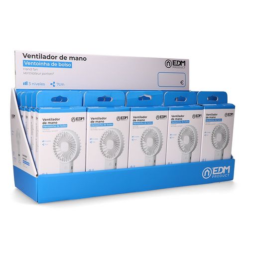 Ventilador De Mano Con Base Extraible Y Soporte Para Smartphone, 9 X 3 X 18 Cm