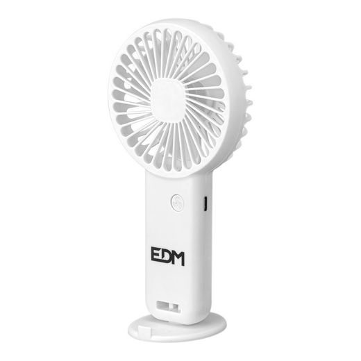 Ventilador De Mano Con Base Extraible Y Soporte Para Smartphone, 9 X 3 X 18 Cm