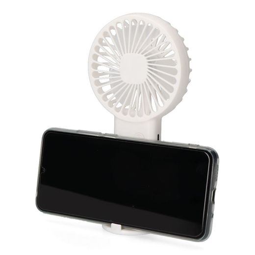 Ventilador De Mano Con Base Extraible Y Soporte Para Smartphone, 9 X 3 X 18 Cm