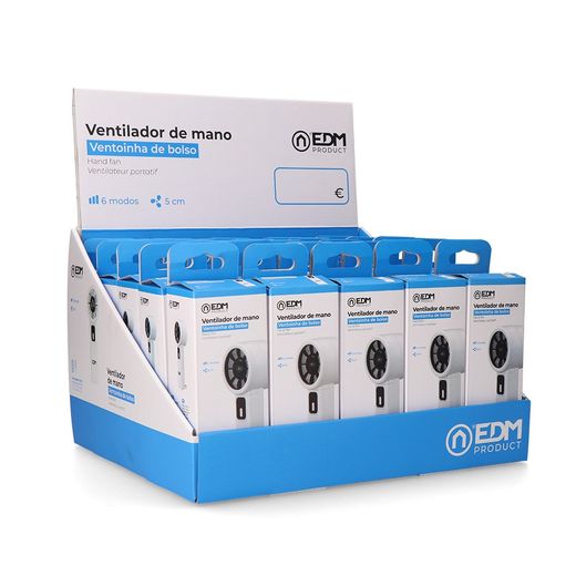Ventilador De Mano Digital Recargable, 6 X 18,5 Cm