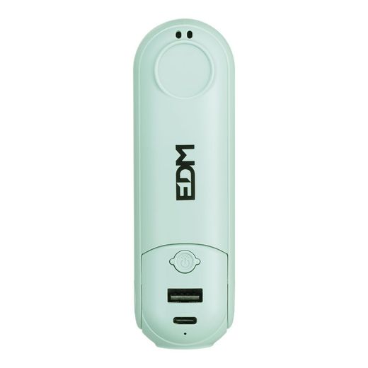 Ventilador De Mano Plegable, Linterna,Powerbank, Soporte Smartphone, Colores Surtidos, 3,7 X 11,9 Cm