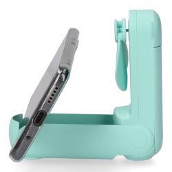 Ventilador De Mano Plegable, Linterna,Powerbank, Soporte Smartphone, Colores Surtidos, 3,7 X 11,9 Cm