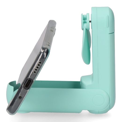 Ventilador De Mano Plegable, Linterna,Powerbank, Soporte Smartphone, Colores Surtidos, 3,7 X 11,9 Cm