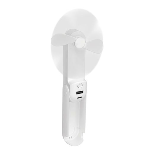 Ventilador De Mano Plegable, Linterna,Powerbank, Soporte Smartphone, Colores Surtidos, 3,7 X 11,9 Cm