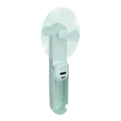 Ventilador De Mano Plegable, Linterna,Powerbank, Soporte Smartphone, Colores Surtidos, 3,7 X 11,9 Cm