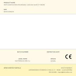 Ventilador De Sobremesa Recargable Blanco Y Negro, 1200 Mah, 165 X 140 X 32,5 Mm