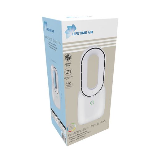 Ventilador De Sobremesa Recargable Con Usb Sin Aspas, 3 Velocidades 12,4 X 9 X 30 Cm