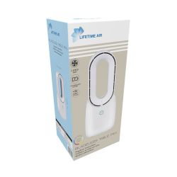 Ventilador De Sobremesa Recargable Con Usb Sin Aspas, 3 Velocidades 12,4 X 9 X 30 Cm