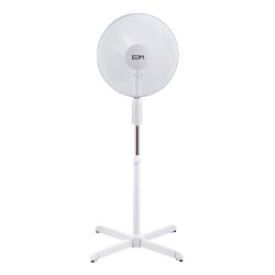 Ventilador De Pie, Blanco, Potencia 45 W, Aspas Ø40 Cm, Altura Regulable 110-130 Cm