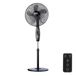 Ventilador De Pie Mando A Distancia, Negro, Potencia 60 W, 62,9 Db, Aspas Ø40 Cm, Altura Regulable 110-130 Cm