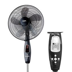Ventilador De Pie Mando A Distancia, Negro, Potencia 60 W, 62,9 Db, Aspas Ø40 Cm, Altura Regulable 110-130 Cm