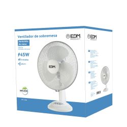 Ventilador De Sobremesa. Color Blanco. Potencia: 45W Aspas: Ø40X61Cm