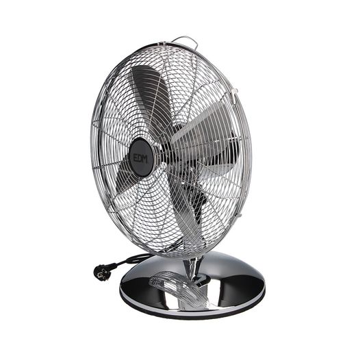 Ventilador De Sobremesa. Color Cromado. Potencia: 60W Aspas: Ø40Cm Edm