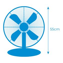 Ventilador De Sobremesa. Color Cromado. Potencia: 60W Aspas: Ø40Cm Edm