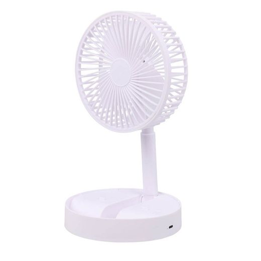 Ventilador De Sobremesa Plegable Y Recargable Blanco, 3 Velocidades, Ø165 X 360 Mm