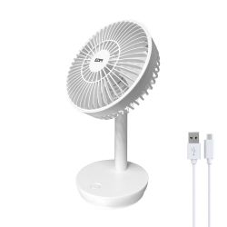 Ventilador De Sobremesa Recargable Blanco 5W, 31,6 Db, Aspas: Ø14,5 Cm 17 X 13 X 26 Cm