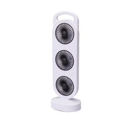 Ventilador De Sobremesa Recargable Blanco Y Negro, 3 Velocidades, 36,5 X 12 X 8,3 Cm