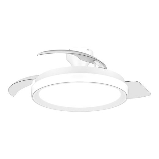 Ventilador De Techo Con Aspas Retráctiles, Led 3 Cct, Dc 28 W + 35 W, Modelo Bliss, Blanco, Ø106 Cm