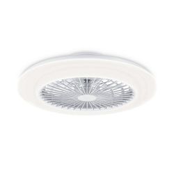 Ventilador De Techo, Led 3 Cct, Motor Dc 25 W + Led 60 W, Modelo Amigo, Blanco Con Difusor Efecto Estrellado, Ø57,5 Cm