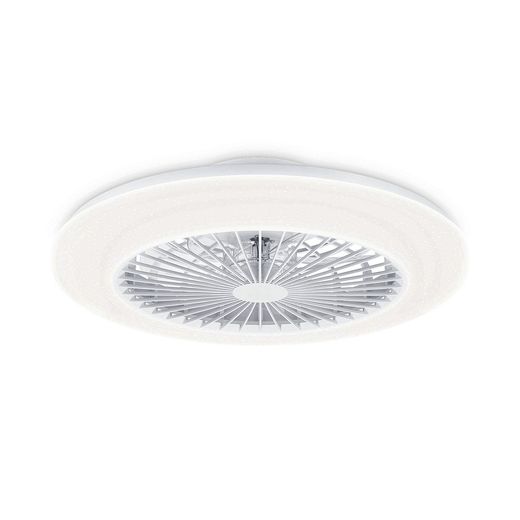 Ventilador De Techo, Led 3 Cct, Motor Dc 25 W + Led 60 W, Modelo Amigo, Blanco Con Difusor Efecto Estrellado, Ø57,5 Cm