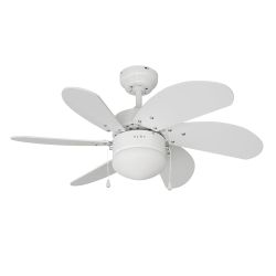 Ventilador De Techo Modelo Aral. Color Blanco. Potencia: 50 W Aspas: Ø76Cm