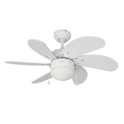 Ventilador De Techo Modelo Aral. Color Blanco. Potencia: 50 W Aspas: Ø76Cm