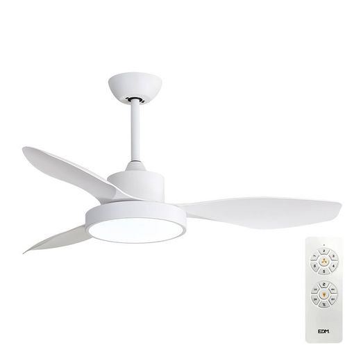 Ventilador De Techo Modelo Ártico. Color Blanco 120 Cm 38W + Luz 22W 2.160Lm 3.000K - 4.000K - 5.000K