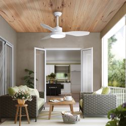 Ventilador De Techo Modelo Ártico. Color Blanco 120 Cm  38W + Luz 22W 2.160Lm 3.000K - 4.000K - 5.000K