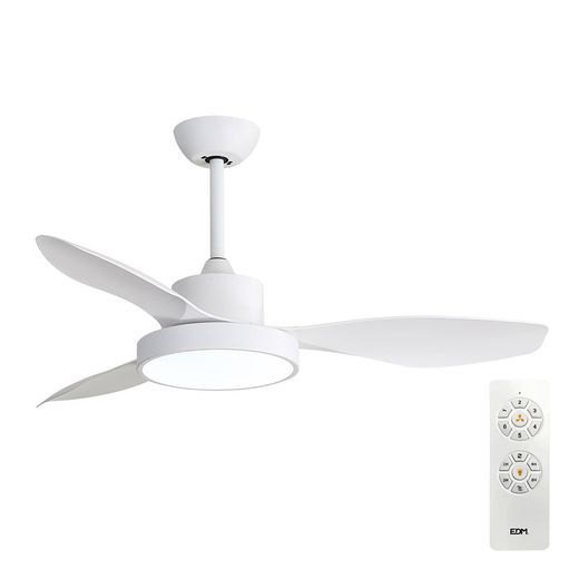 Ventilador De Techo Modelo Ártico. Color Blanco 120 Cm  38W + Luz 22W 2.160Lm 3.000K - 4.000K - 5.000K