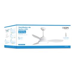 Ventilador De Techo Modelo Ártico. Color Blanco 120 Cm  38W + Luz 22W 2.160Lm 3.000K - 4.000K - 5.000K