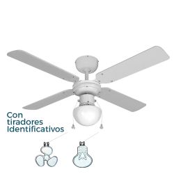 Ventilador De Techo Blanco Modelo Caribe, 50 W, Aspas Ø102 Cm