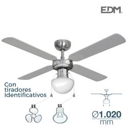 Ventilador De Techo Modelo Caribe. Color Cromado. Potencia: 50W Aspas: Ø102  Cm Edm
